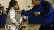 Cesar Morales arrived to the U.S. on a handmade wooden raft today he is teaching blind students how to fence.